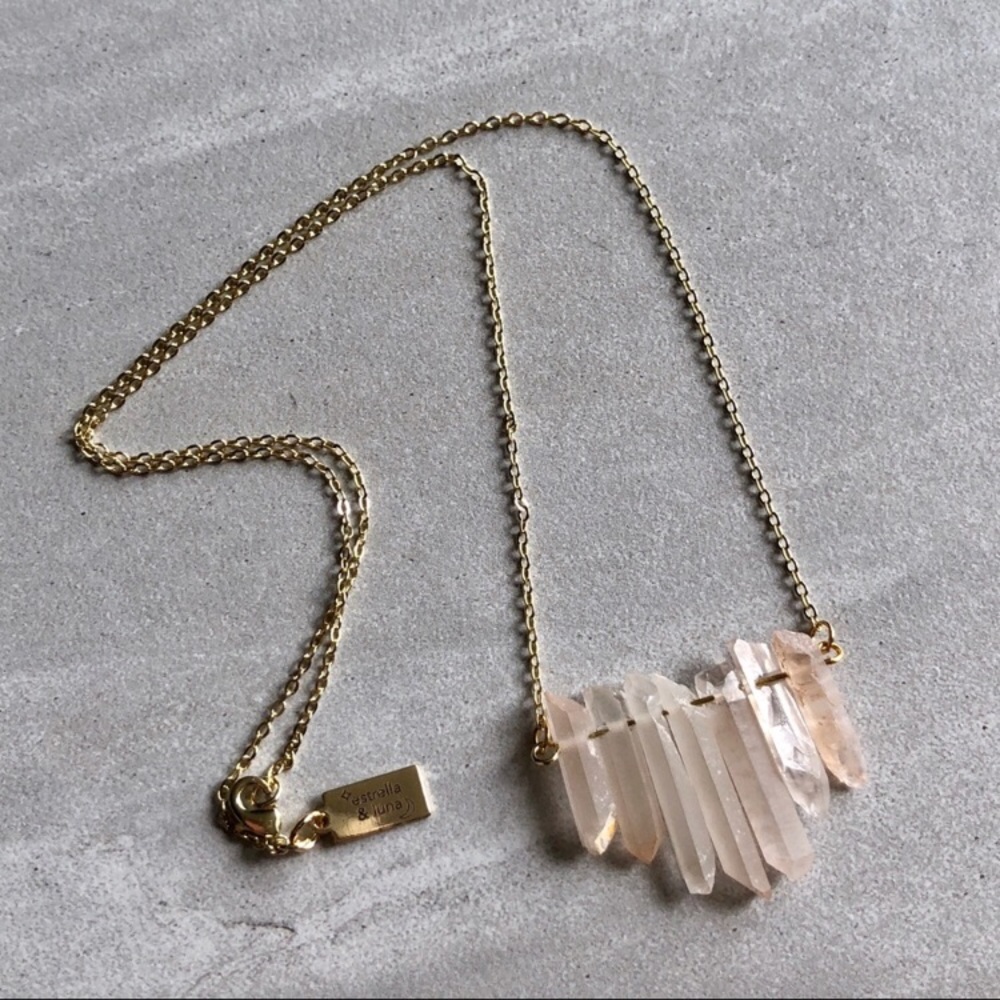 ๐LAST! Estrella & Luna Boho Peach Quartz Necklace - Picture 2 of 4